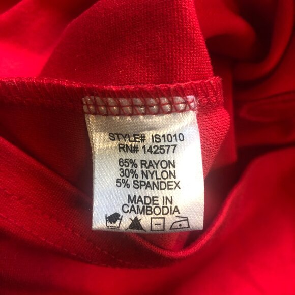 Iris Skirt Small Vibrant Red Stretchy Straight Pencil Fitted Body-con sexy Slit - Picture 6 of 6